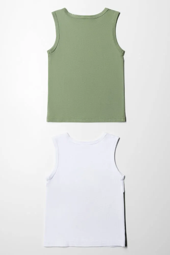 2 Pack Vest Sage & White