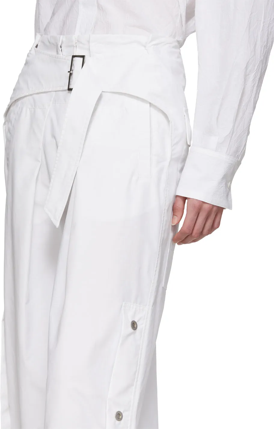 3.1 Phillip Lim White Belted Utility Snap Trousers