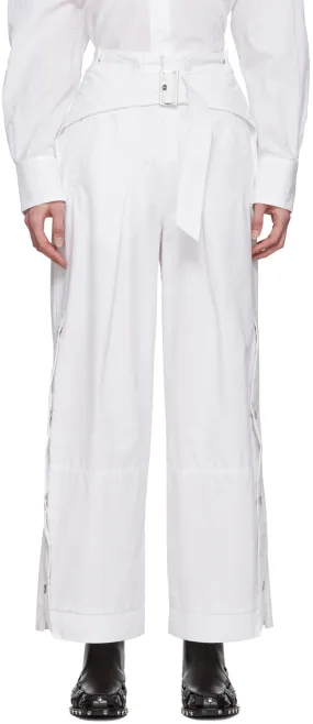 3.1 Phillip Lim White Belted Utility Snap Trousers