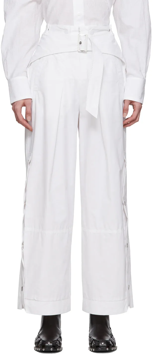3.1 Phillip Lim White Belted Utility Snap Trousers