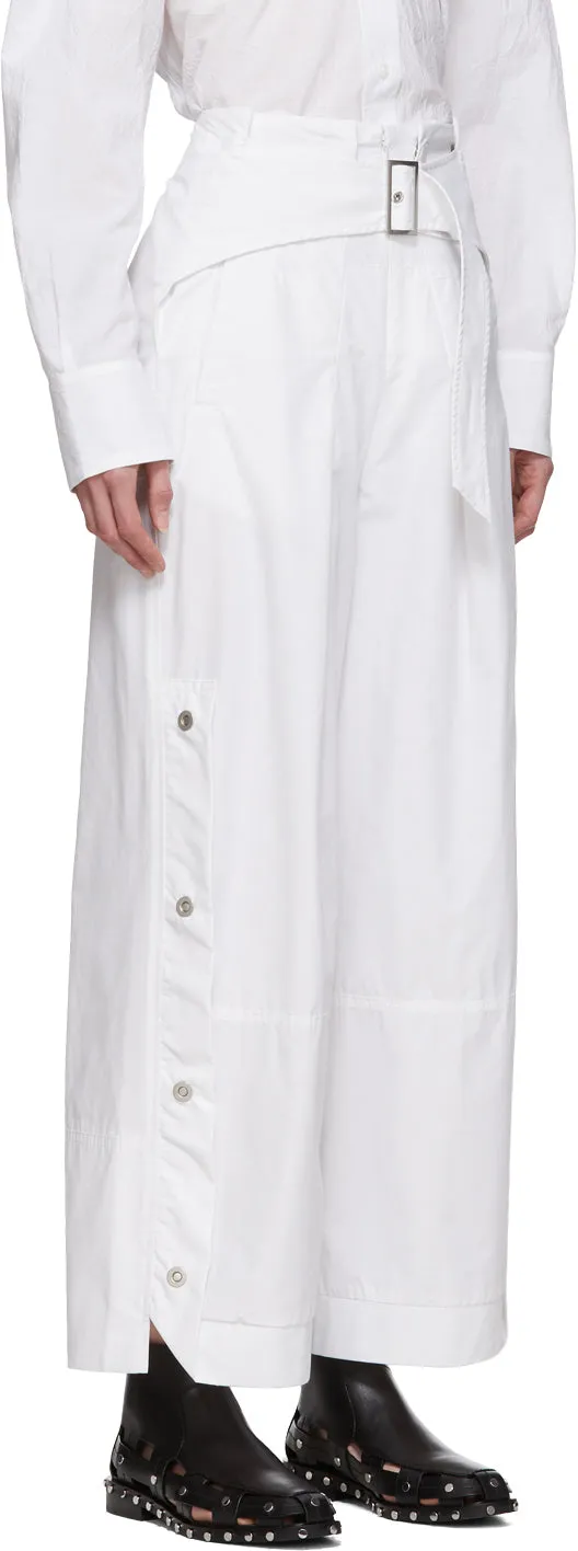 3.1 Phillip Lim White Belted Utility Snap Trousers