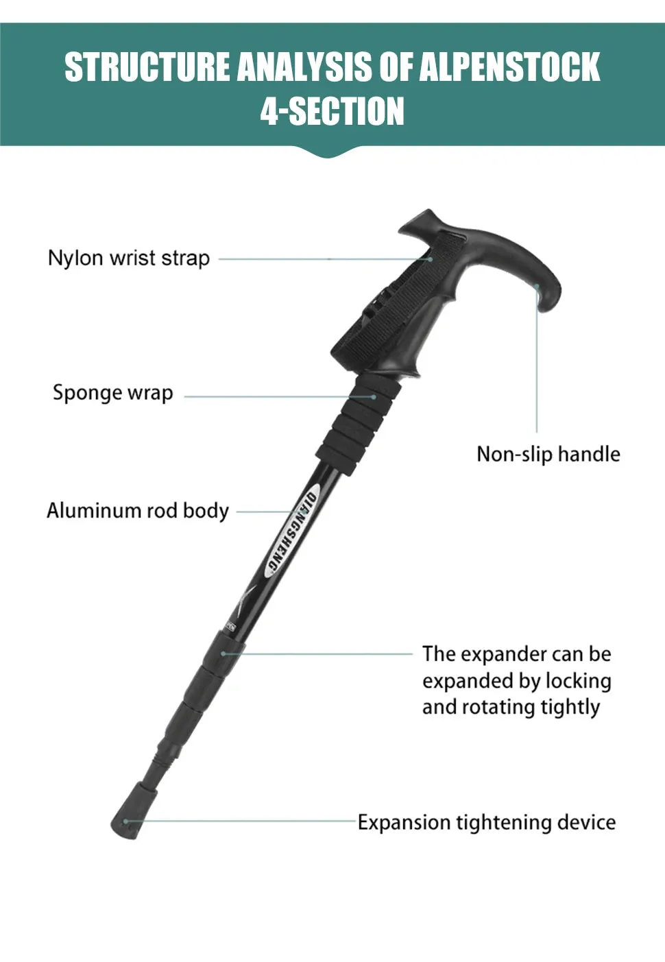 5-Section Portable Trekking Pole