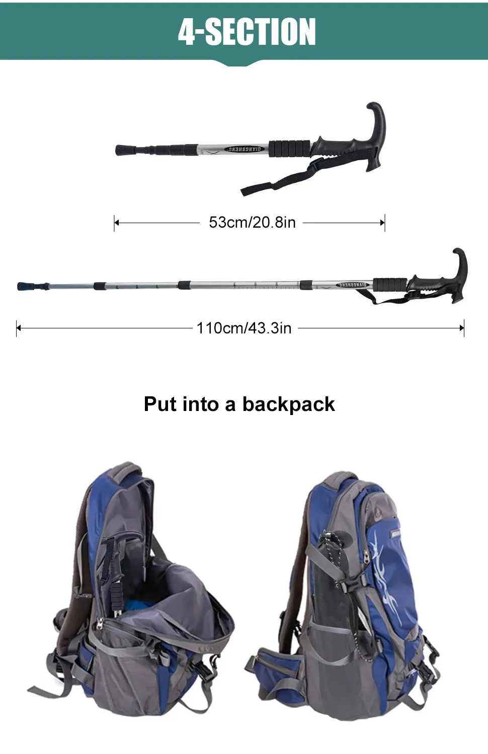 5-Section Portable Trekking Pole