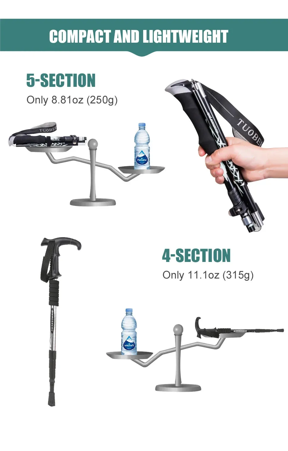 5-Section Portable Trekking Pole