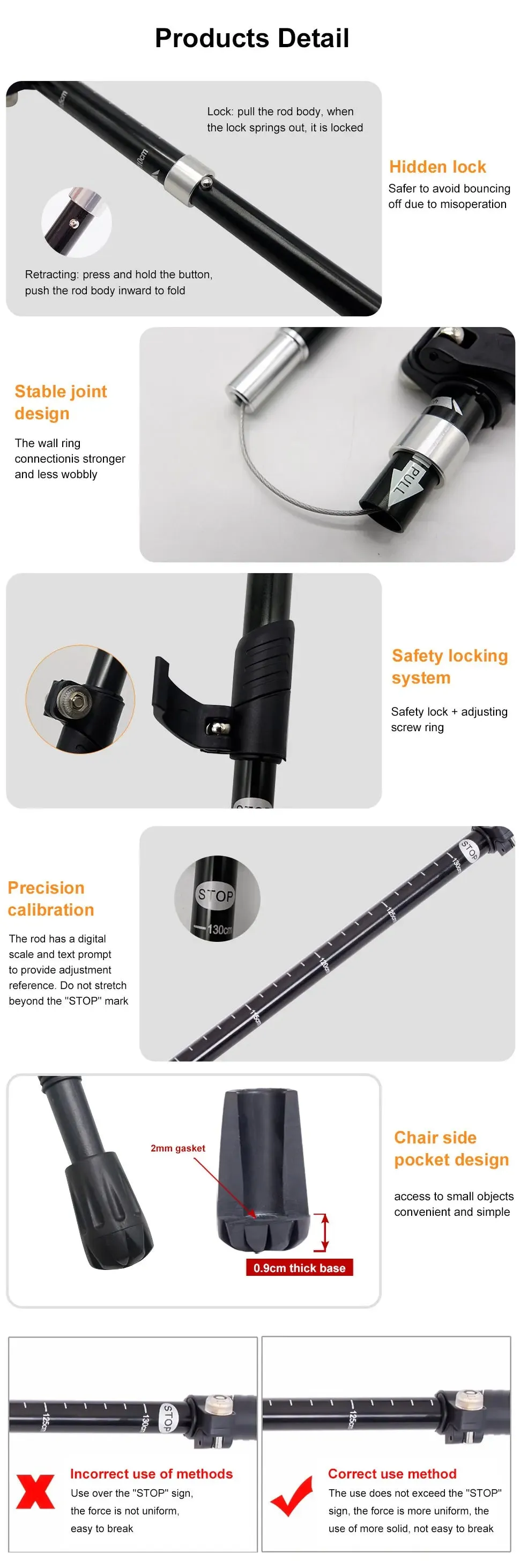 5-Section Portable Trekking Pole