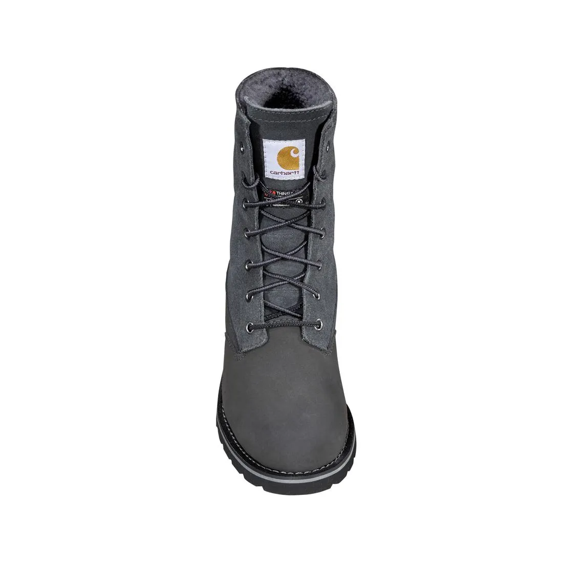 8" Women's Waterproof Sherpa Lined Fold Down Winter Wedge Soft Toe Boot Dark Grey