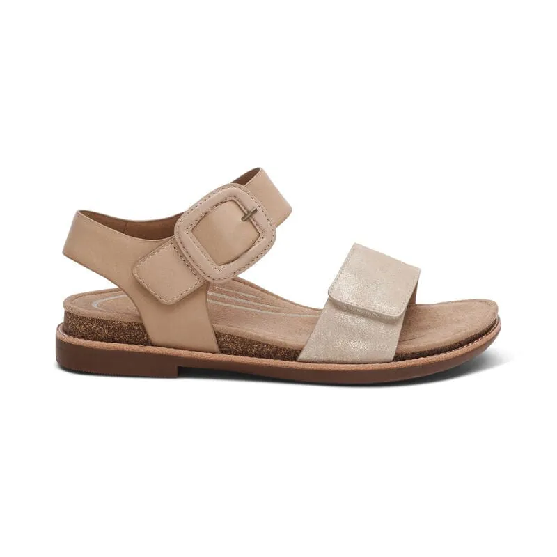 Aetrex Women's Claire Sandals- Champagne
