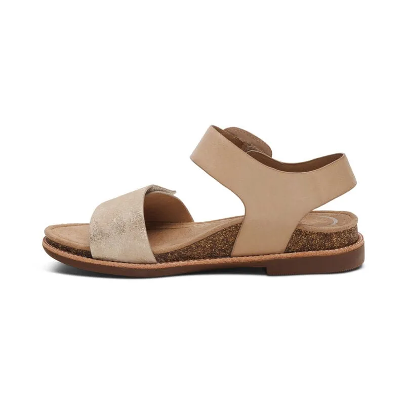 Aetrex Women's Claire Sandals- Champagne