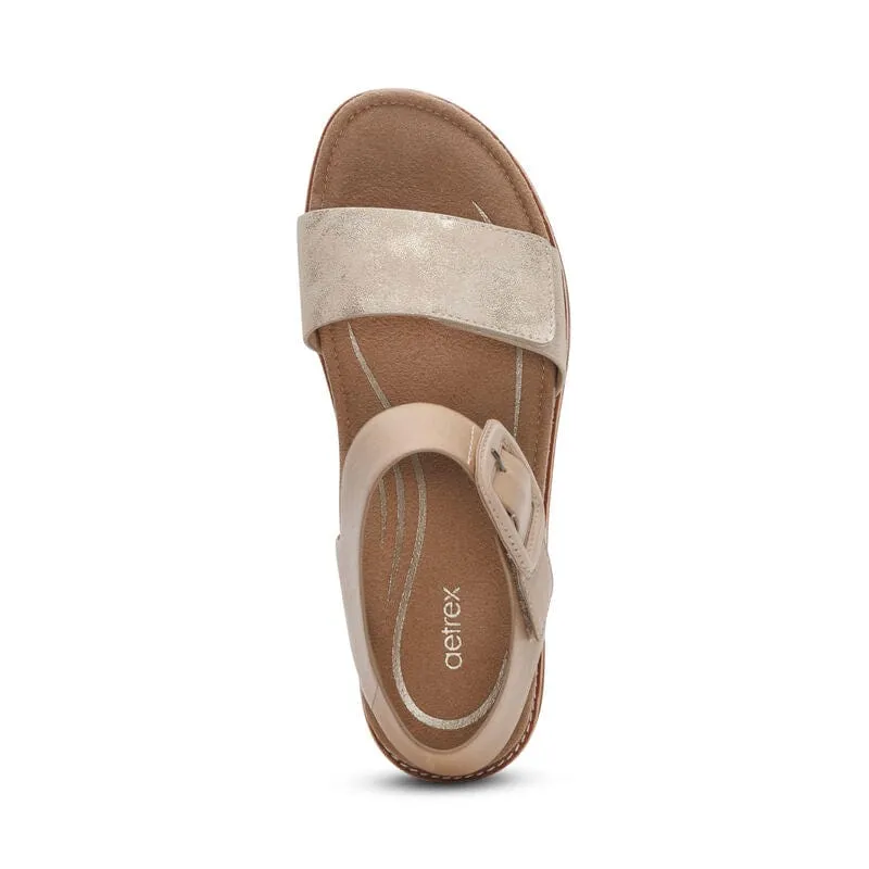 Aetrex Women's Claire Sandals- Champagne