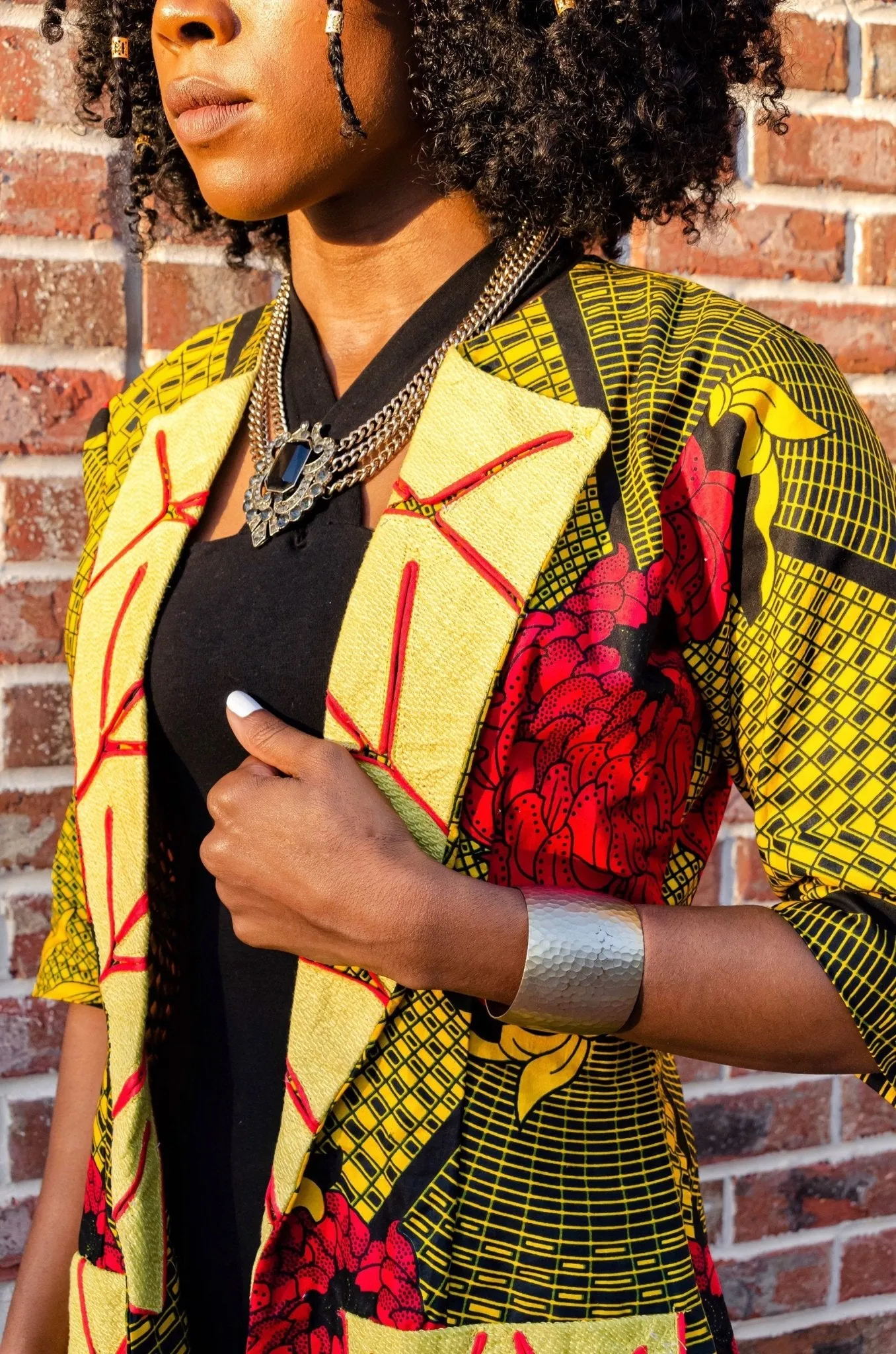 African Print Embroidered Jacket