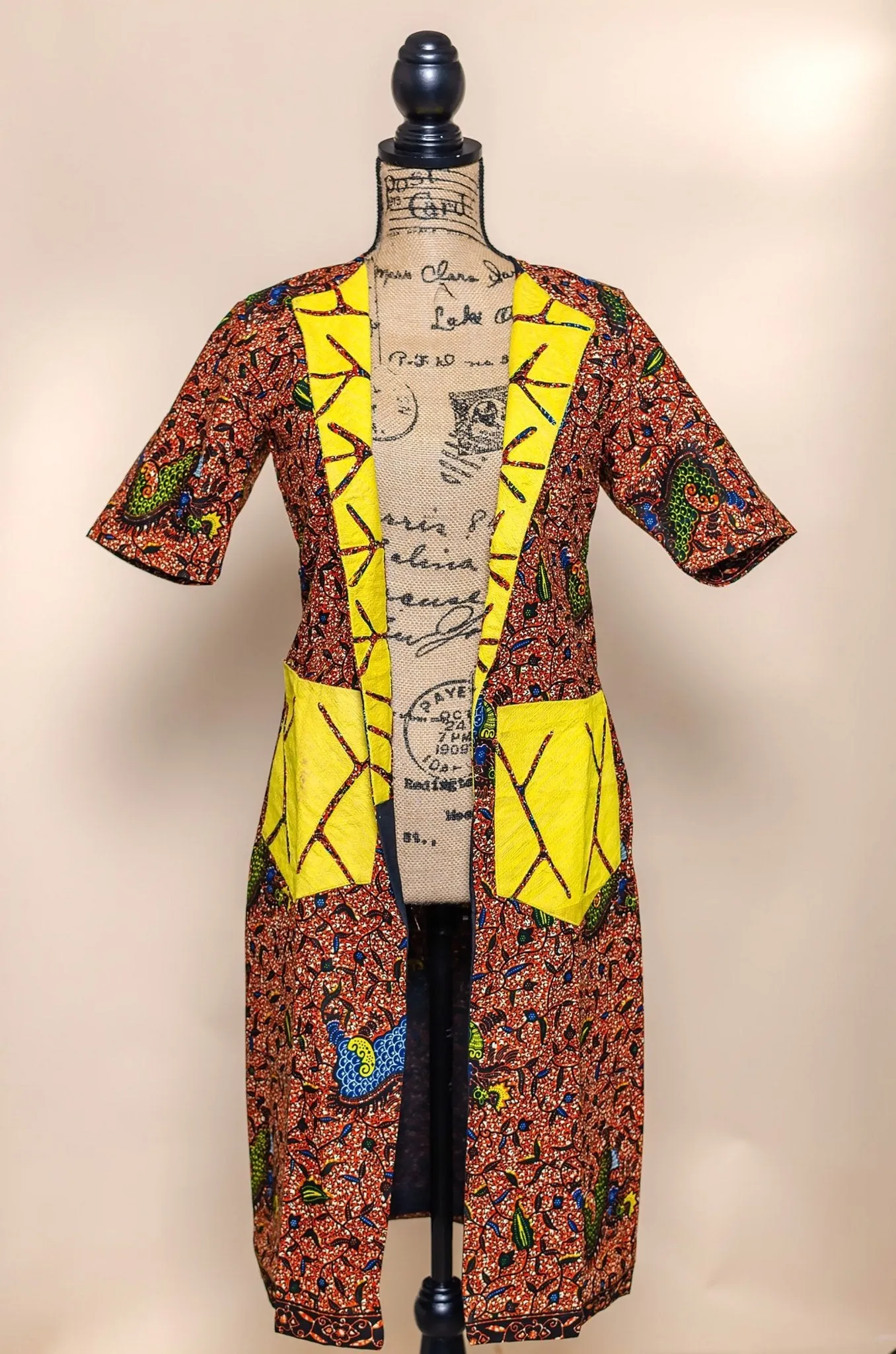 African Print Embroidered Jacket