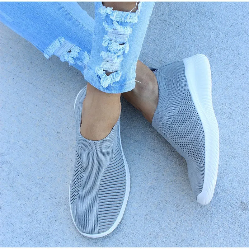 Air Mesh Soft Female Knitted Vulcanized Shoes