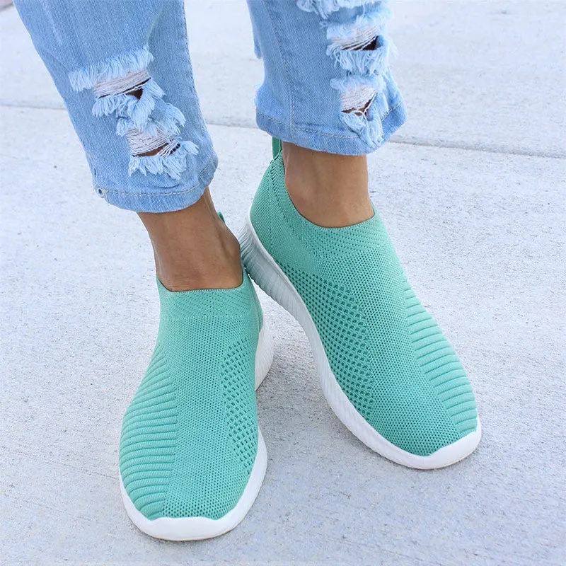 Air Mesh Soft Female Knitted Vulcanized Shoes