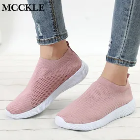 Air Mesh Soft Female Knitted Vulcanized Shoes