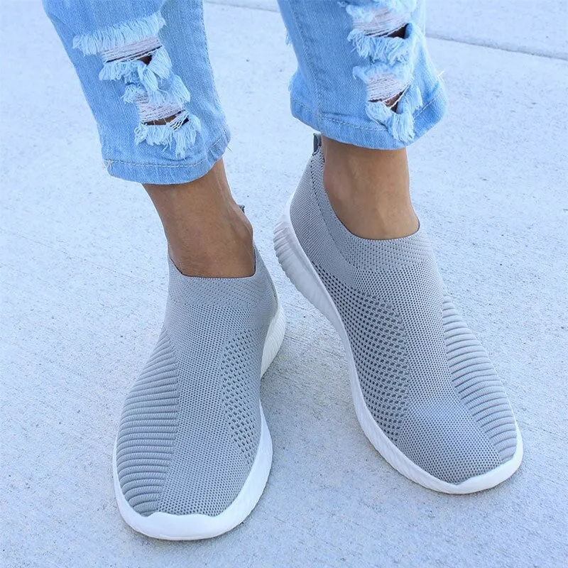Air Mesh Soft Female Knitted Vulcanized Shoes