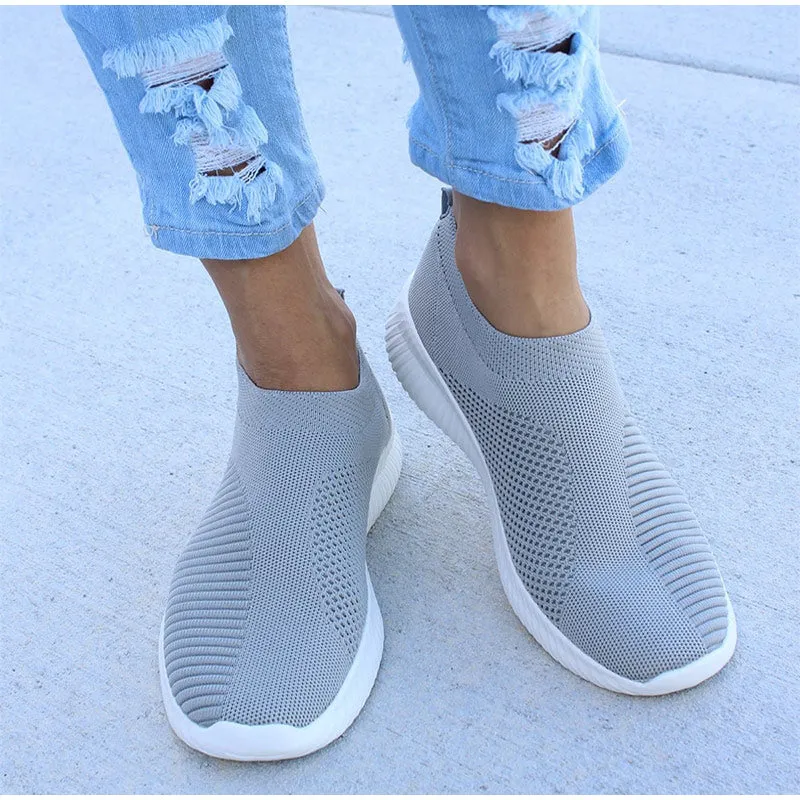 Air Mesh Soft Female Knitted Vulcanized Shoes