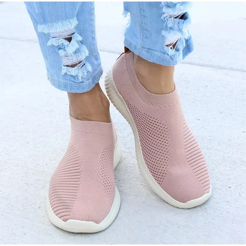 Air Mesh Soft Female Knitted Vulcanized Shoes