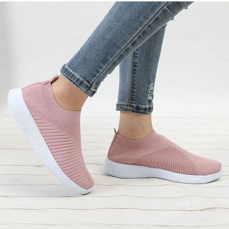 Air Mesh Soft Female Knitted Vulcanized Shoes