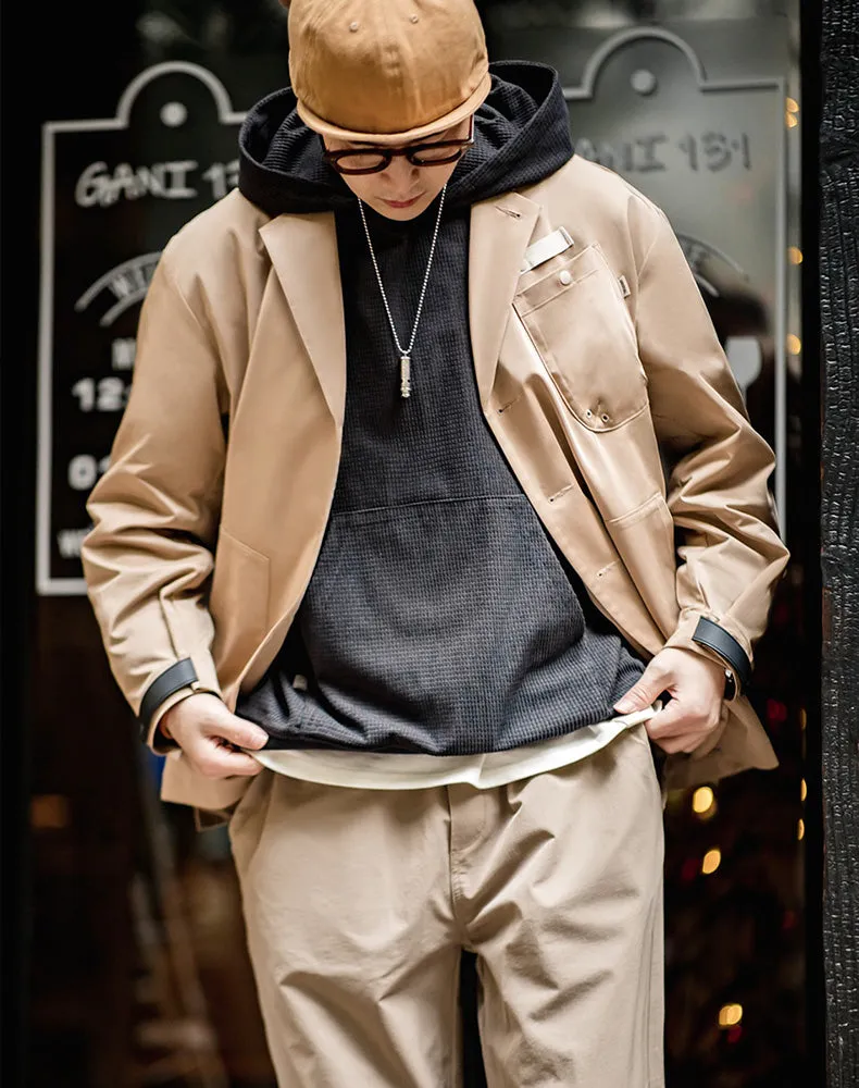 American Casual Multi-Pocket Functional Loose Men's Coat