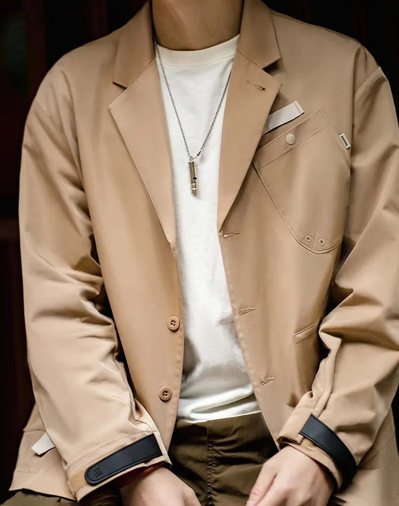 American Casual Multi-Pocket Functional Loose Men's Coat