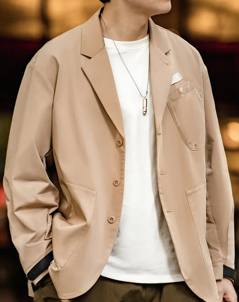 American Casual Multi-Pocket Functional Loose Men's Coat