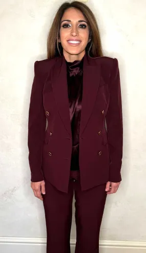 Arielle Crepe Blazer Malbec