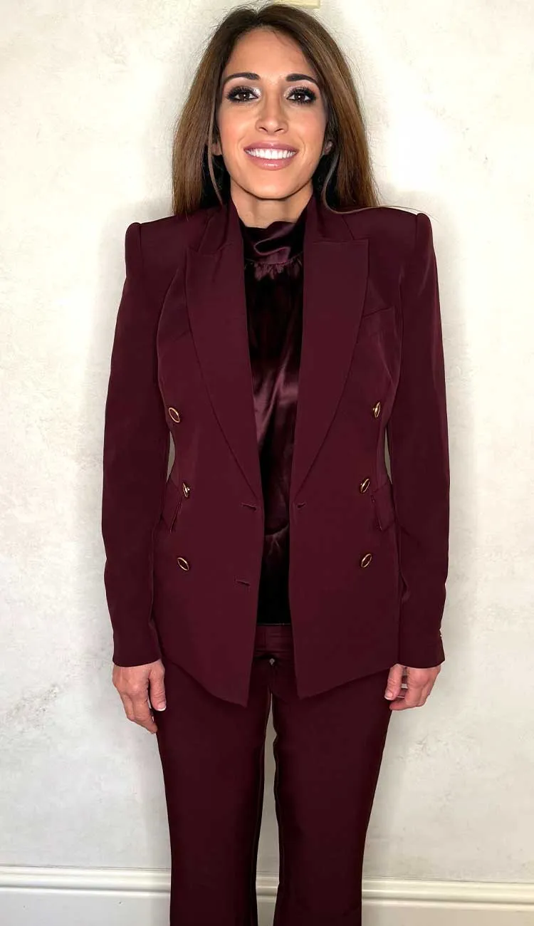 Arielle Crepe Blazer Malbec