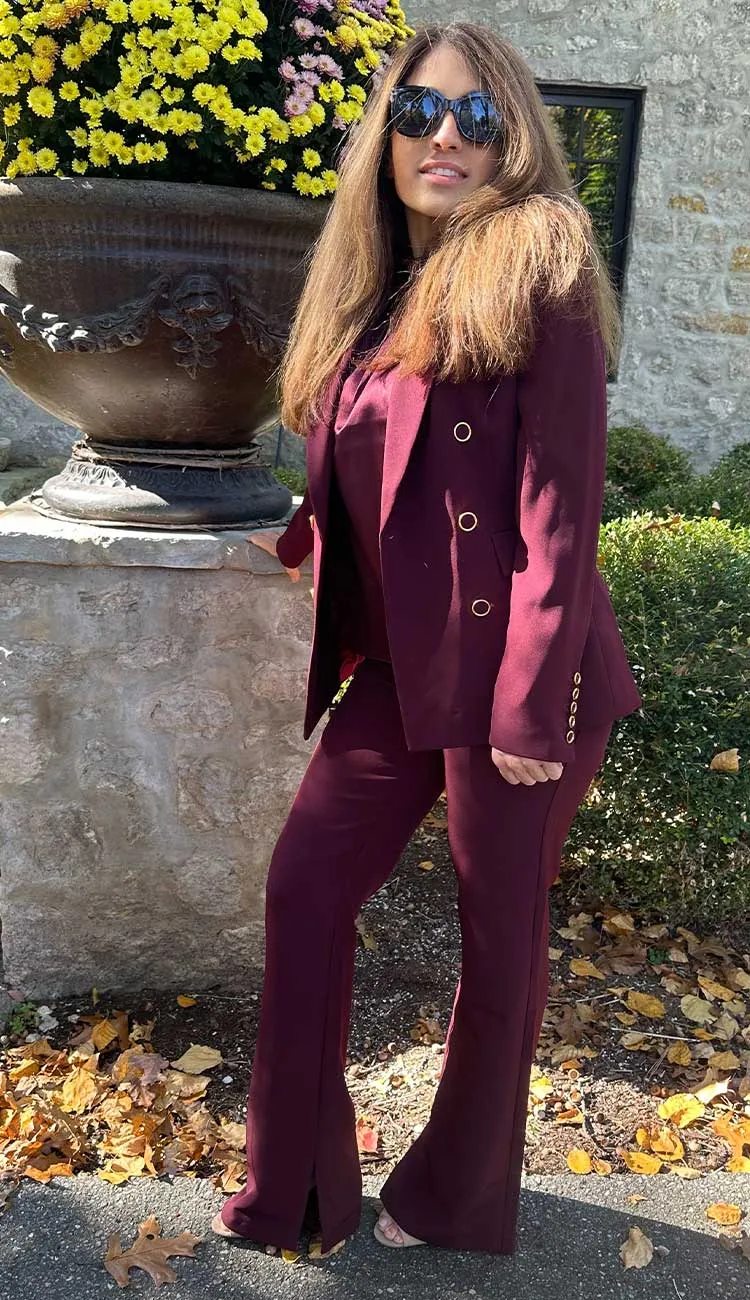 Arielle Crepe Blazer Malbec