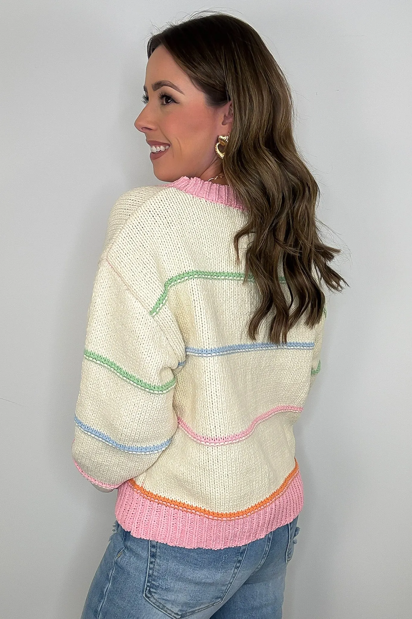Arienne Striped Button Down Cardigan