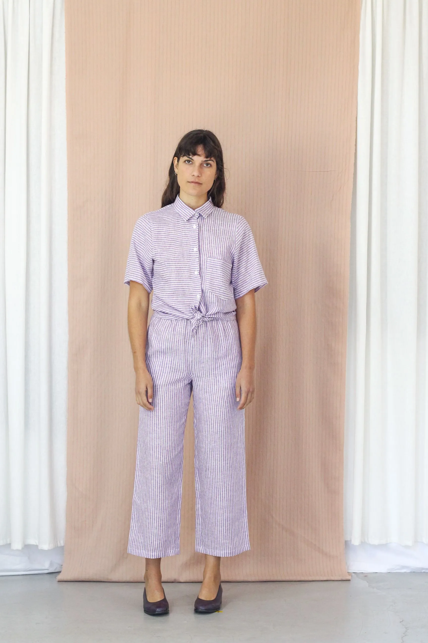 Bajo Shirt- Lilac Stripe