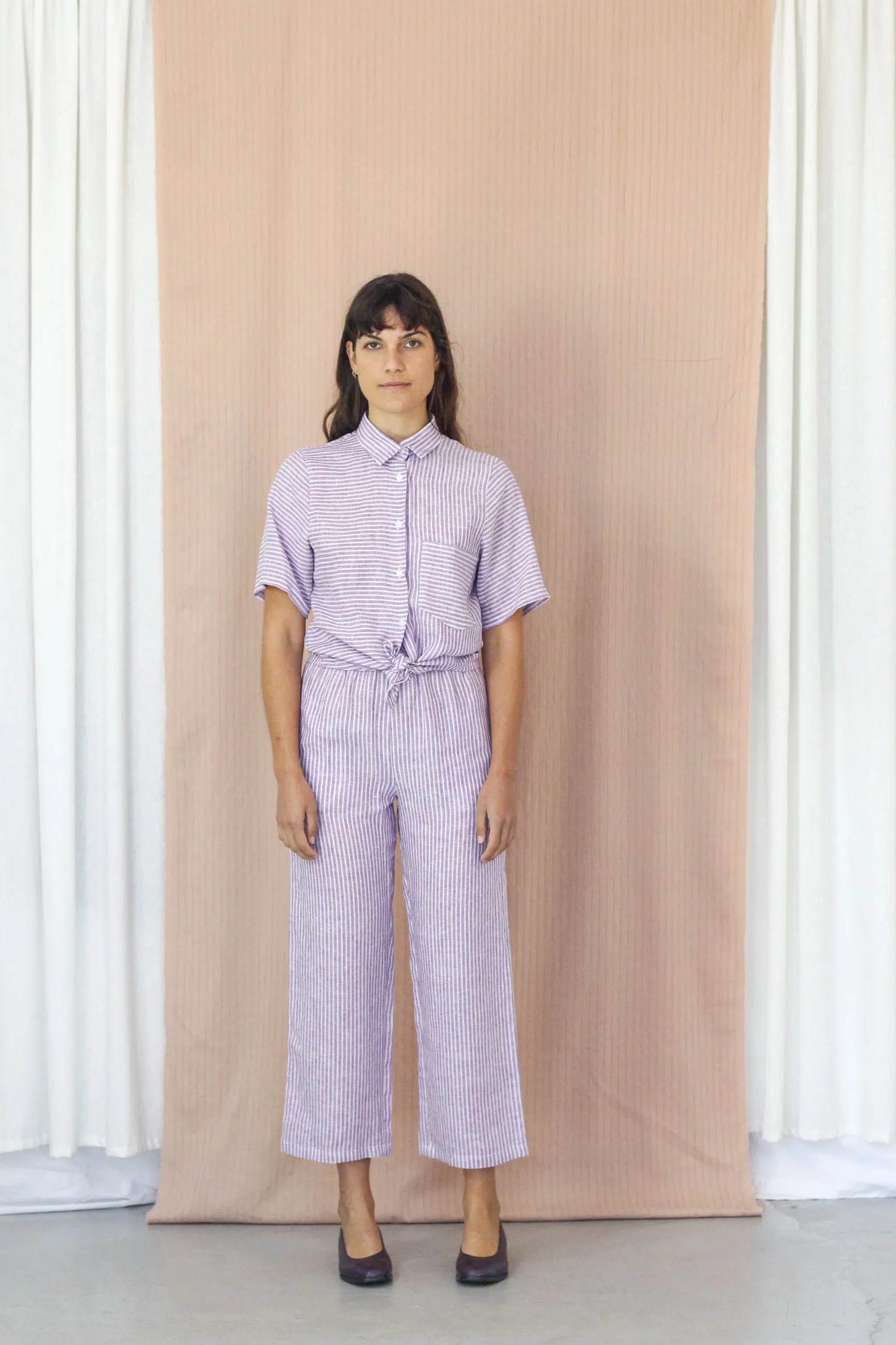 Bajo Shirt- Lilac Stripe