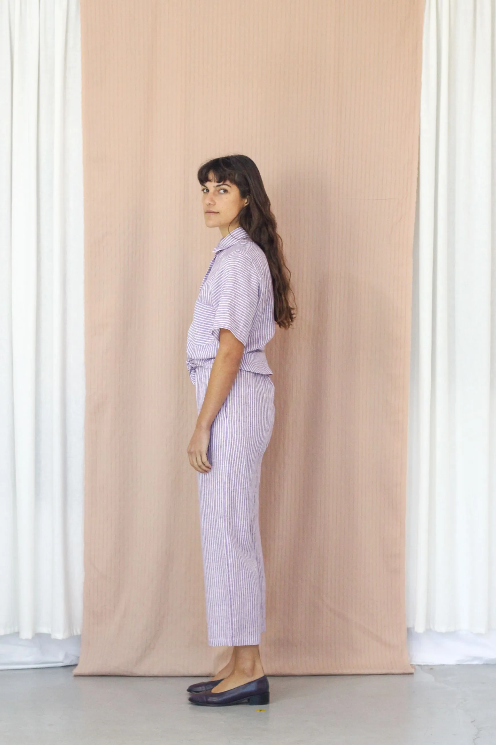 Bajo Shirt- Lilac Stripe