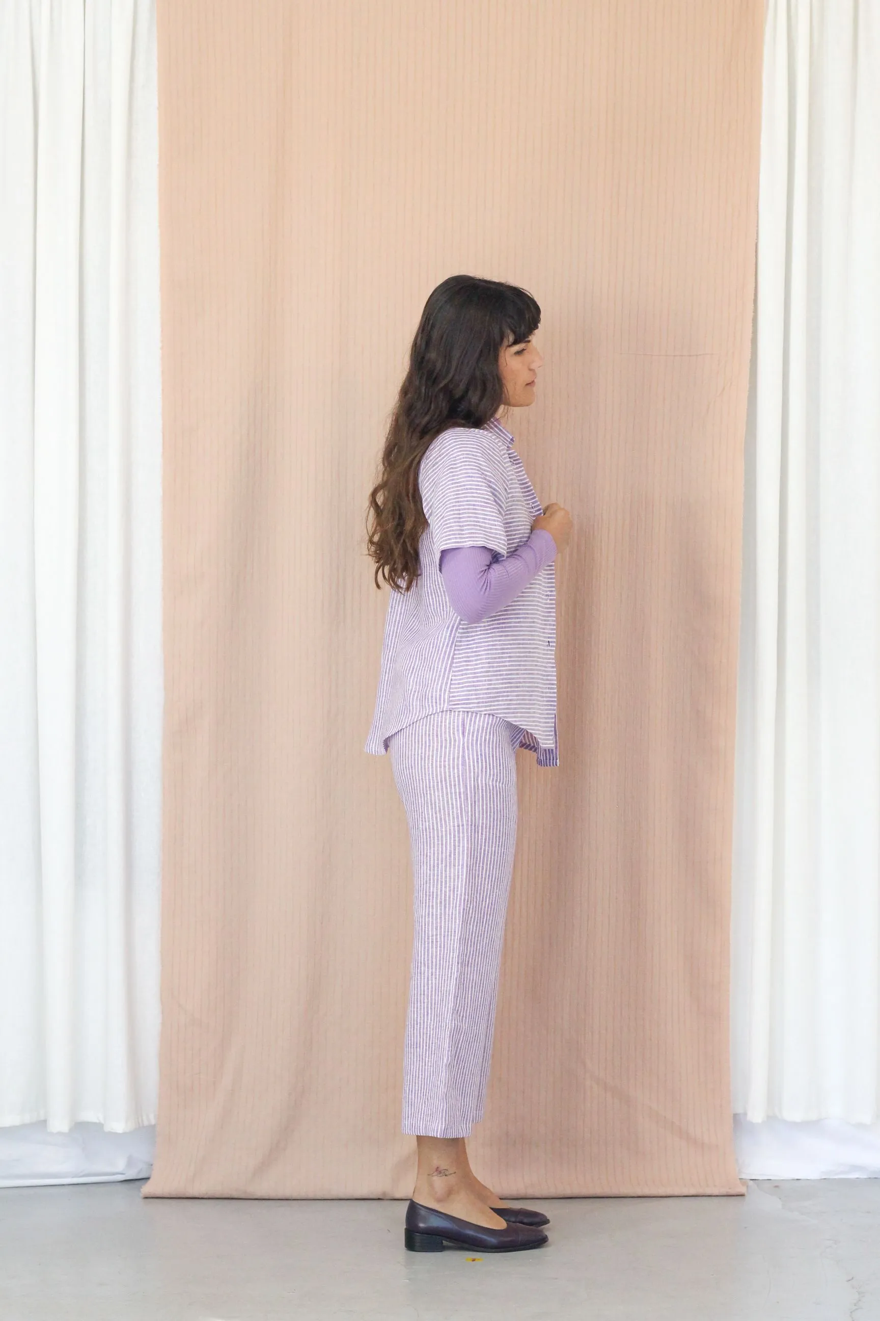 Bajo Shirt- Lilac Stripe