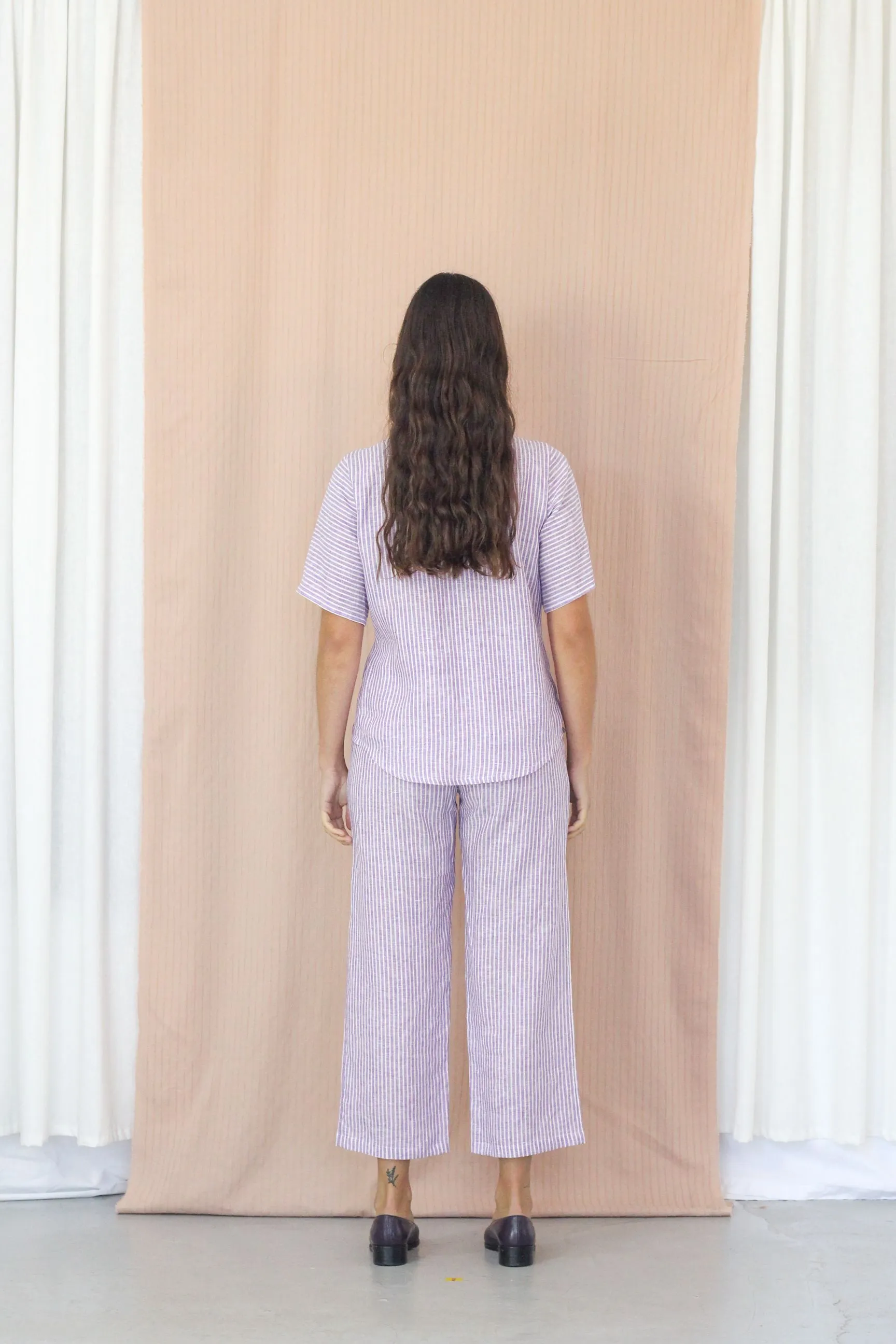 Bajo Shirt- Lilac Stripe