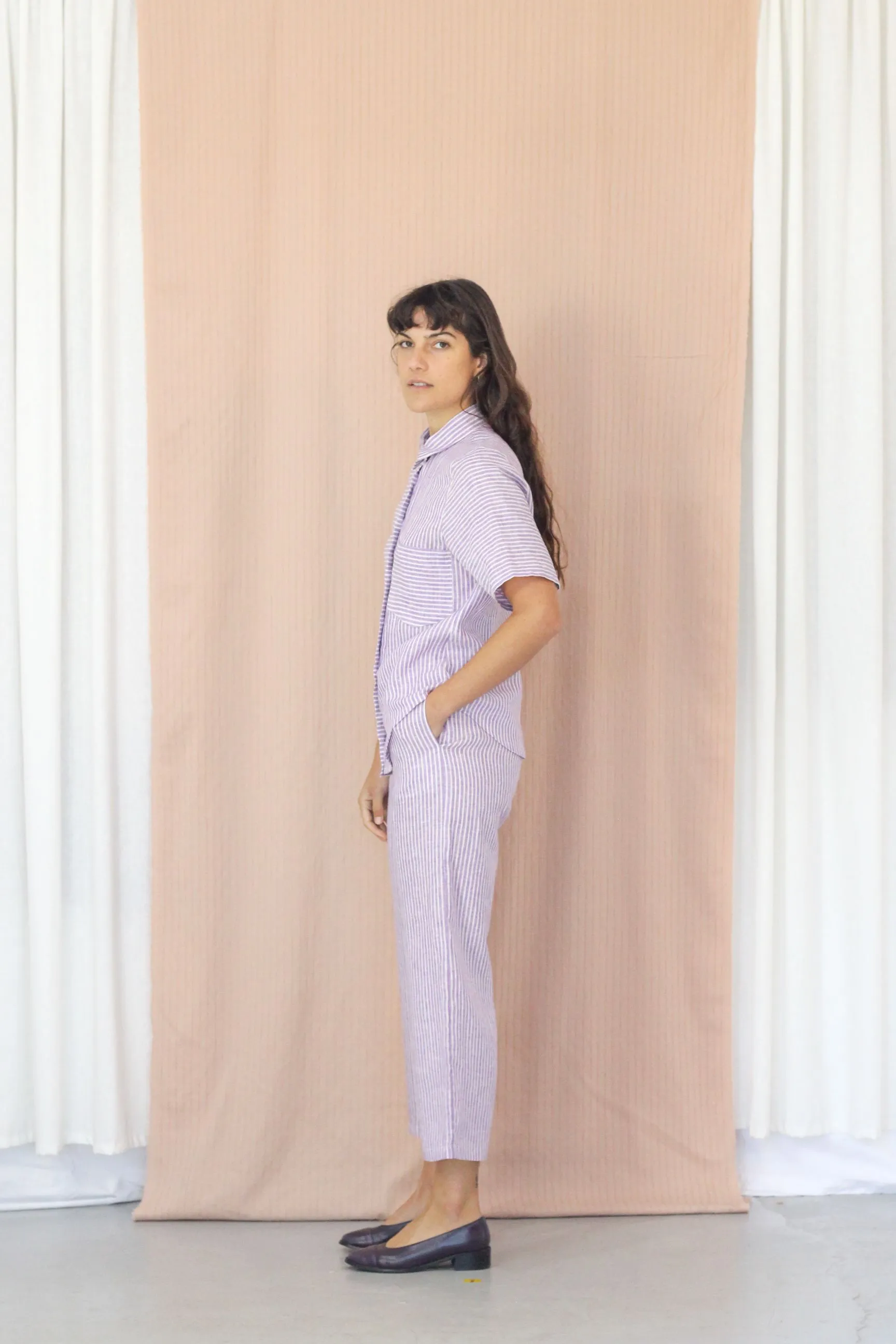 Bajo Shirt- Lilac Stripe