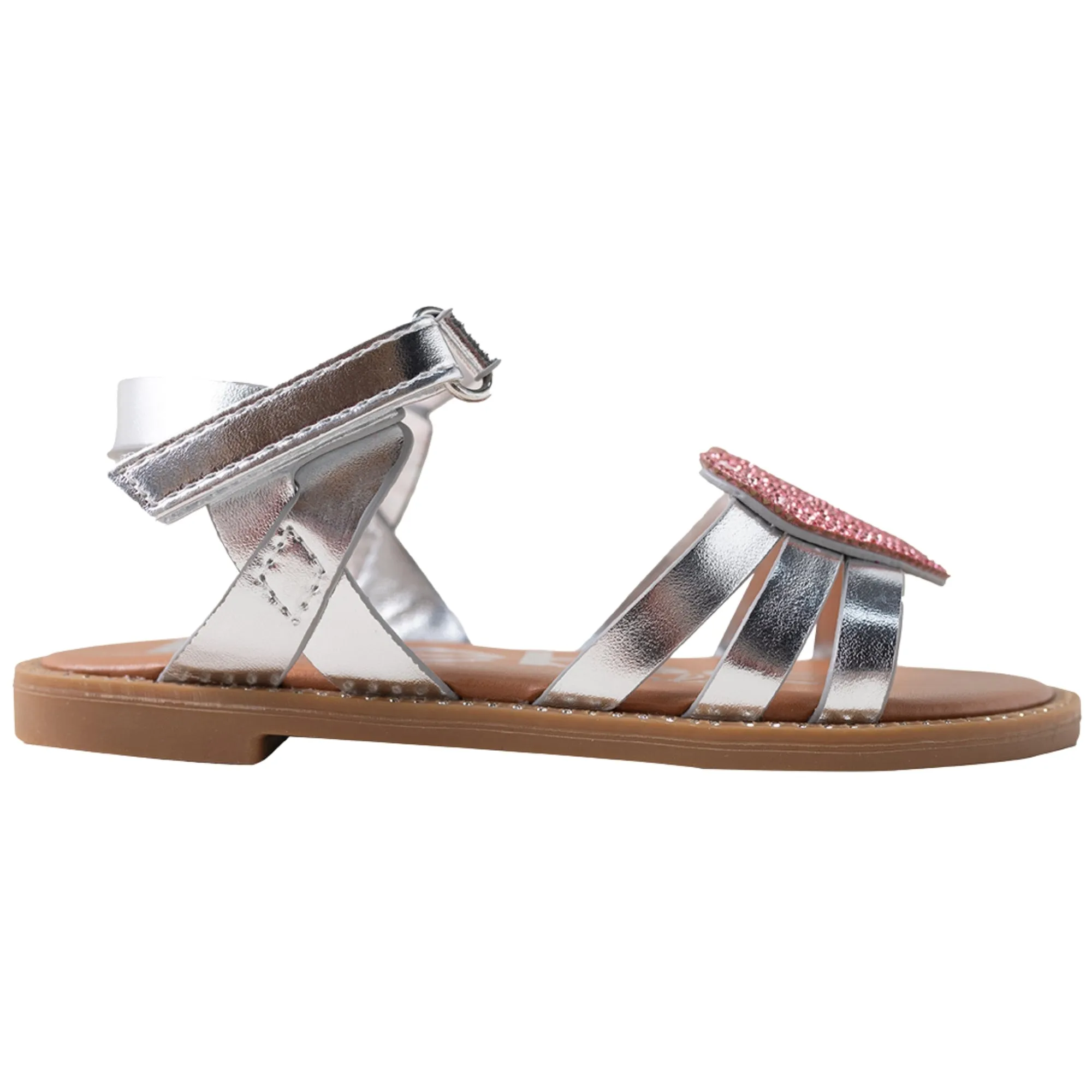 bebe Girls' Sandals - Kids' Open Toe Summer Shoes, Perfect Flat Sandals for Girls with Rhinestone (Little Girl/Big Girl)