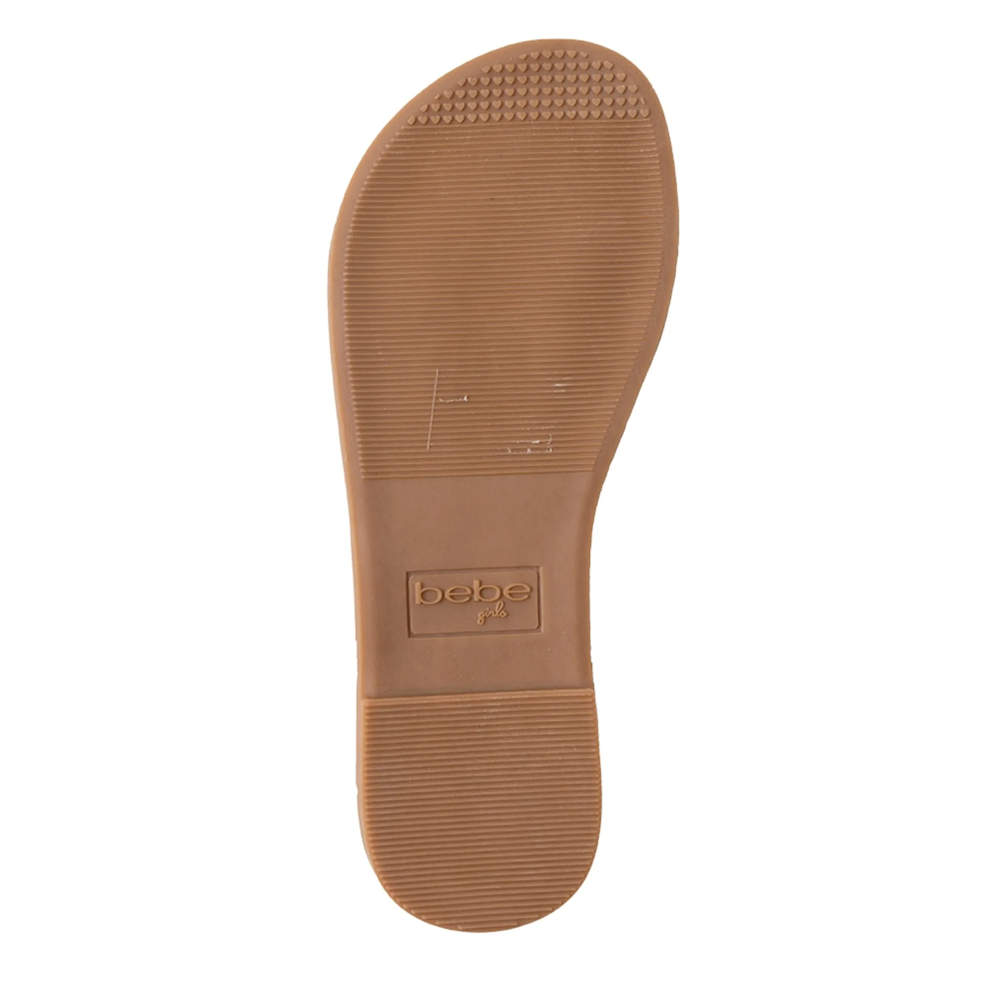 bebe Girls' Sandals - Kids' Open Toe Summer Shoes, Perfect Flat Sandals for Girls with Rhinestone (Little Girl/Big Girl)