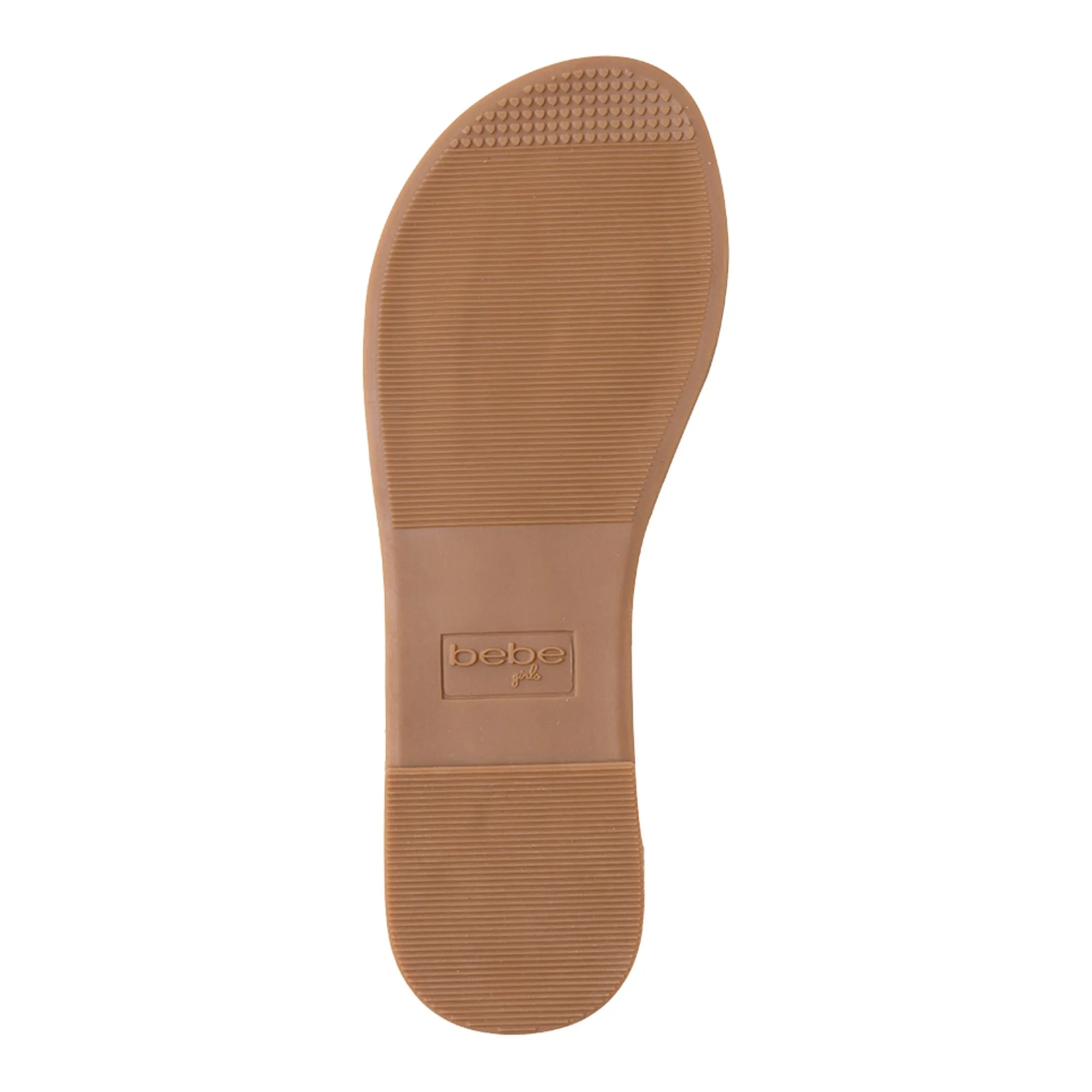bebe Girls' Sandals - Kids' Open Toe Summer Shoes, Perfect Flat Sandals for Girls with Rhinestone (Little Girl/Big Girl)