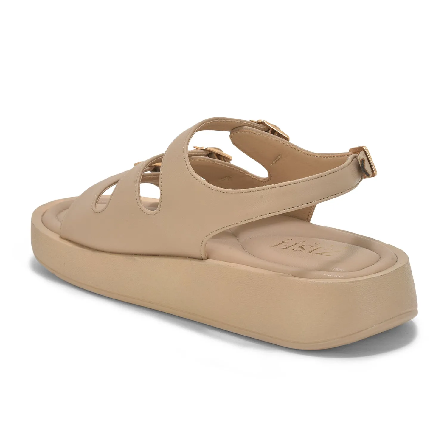 Beige Triple Strap Sandals