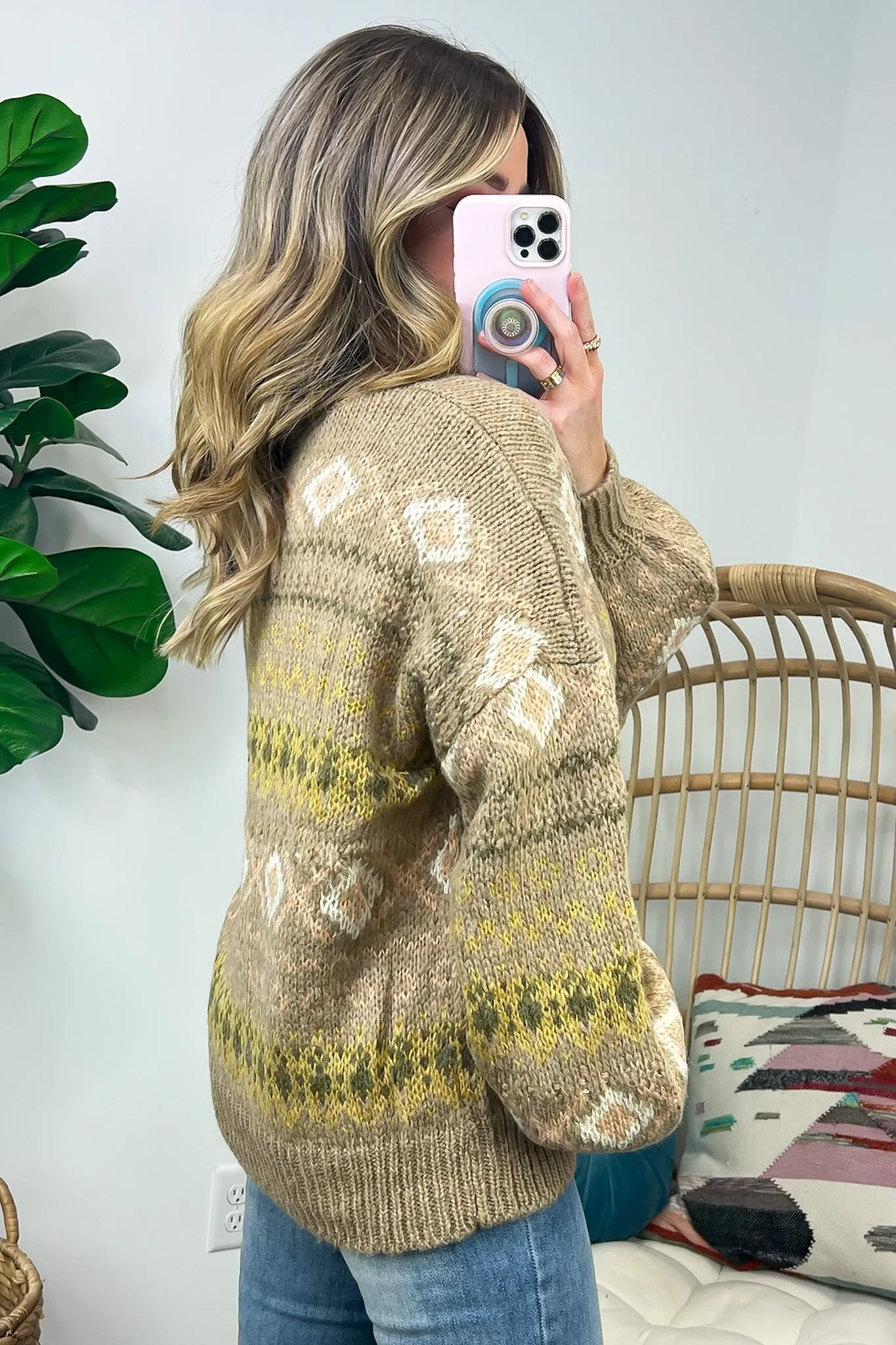 Billie Geo Print Knit Button Cardigan - FINAL SALE