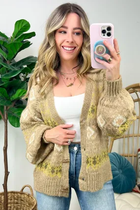 Billie Geo Print Knit Button Cardigan - FINAL SALE