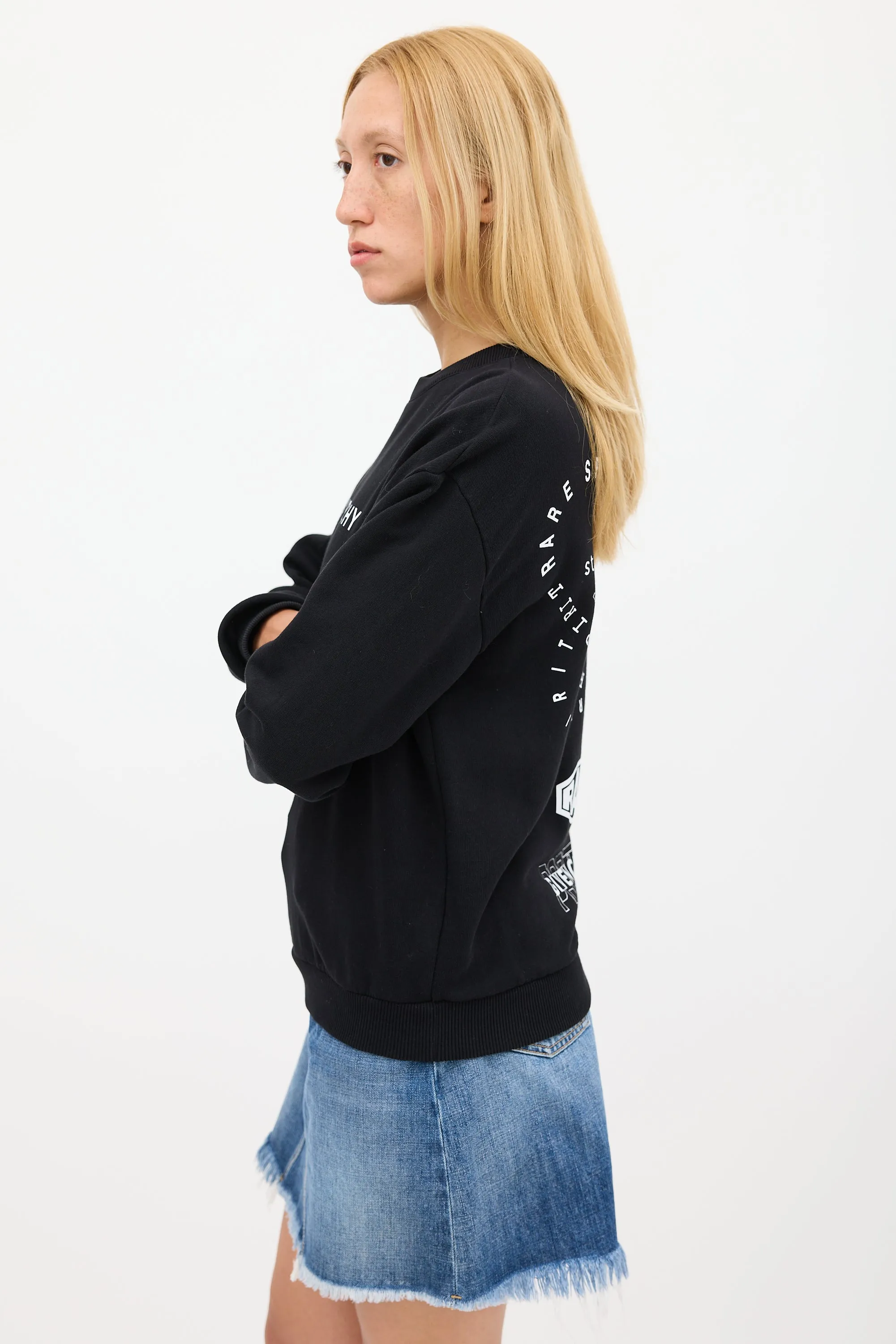 Black & White Triple Logo Crewneck