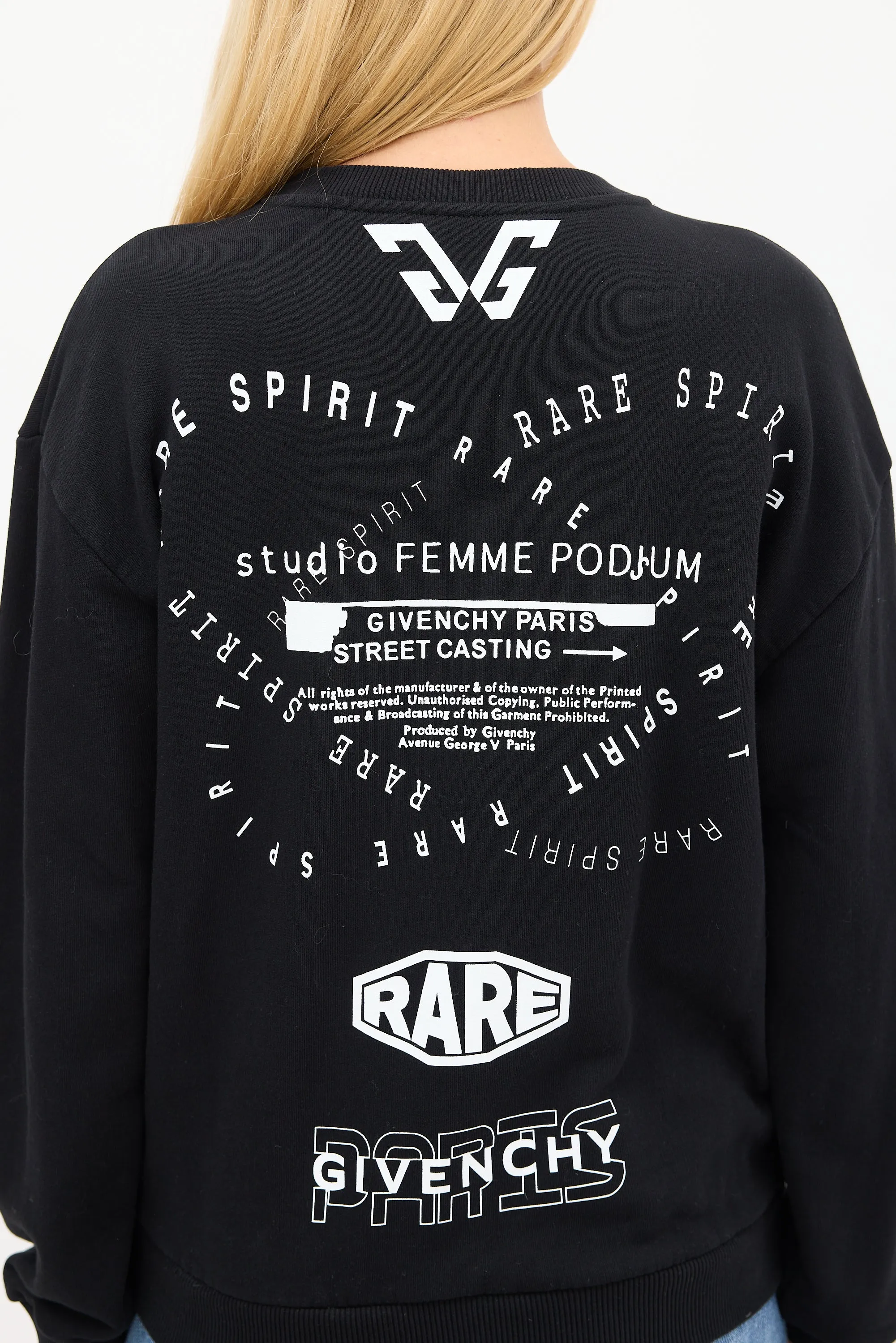 Black & White Triple Logo Crewneck