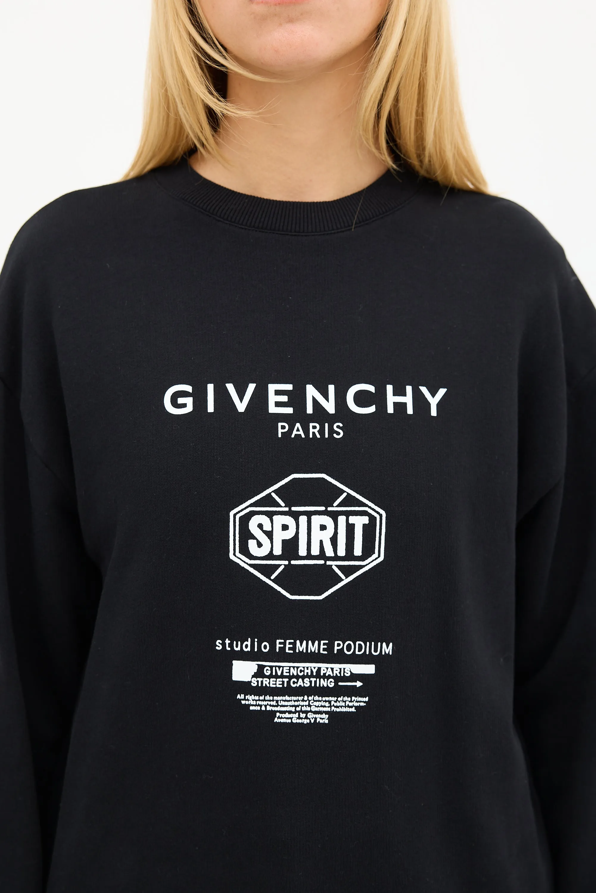 Black & White Triple Logo Crewneck