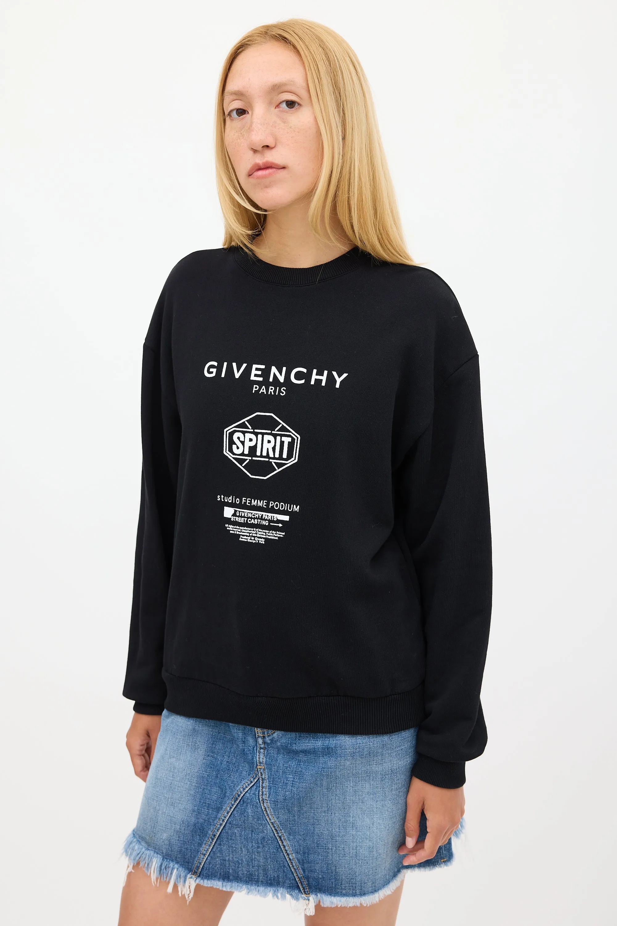 Black & White Triple Logo Crewneck