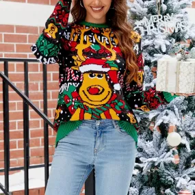 Black Elk Long Sleeve Ugly Sweater Christmas