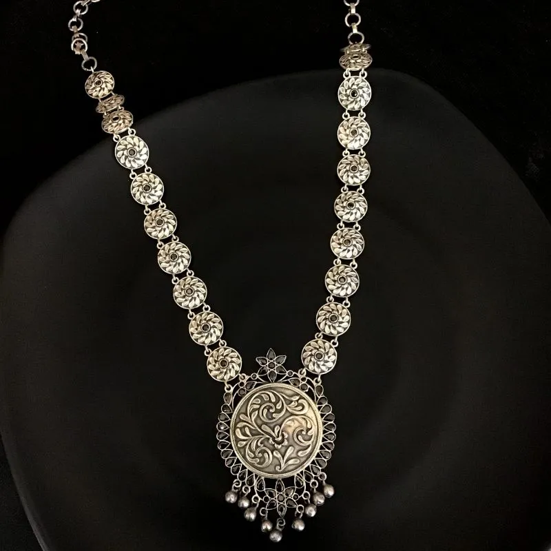 Black Oxidized Necklace Set 11787-7961