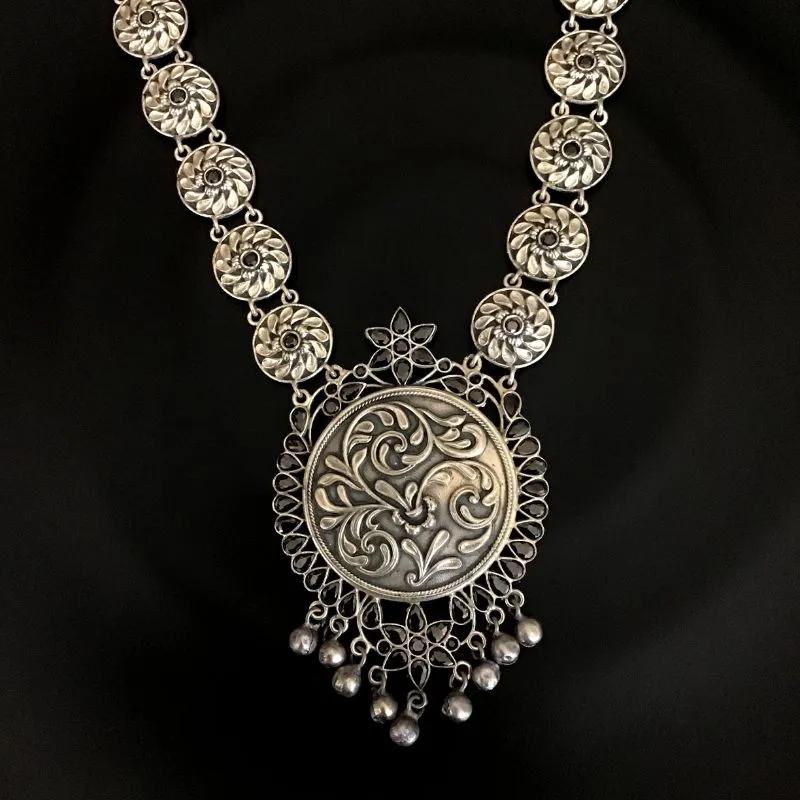 Black Oxidized Necklace Set 11787-7961