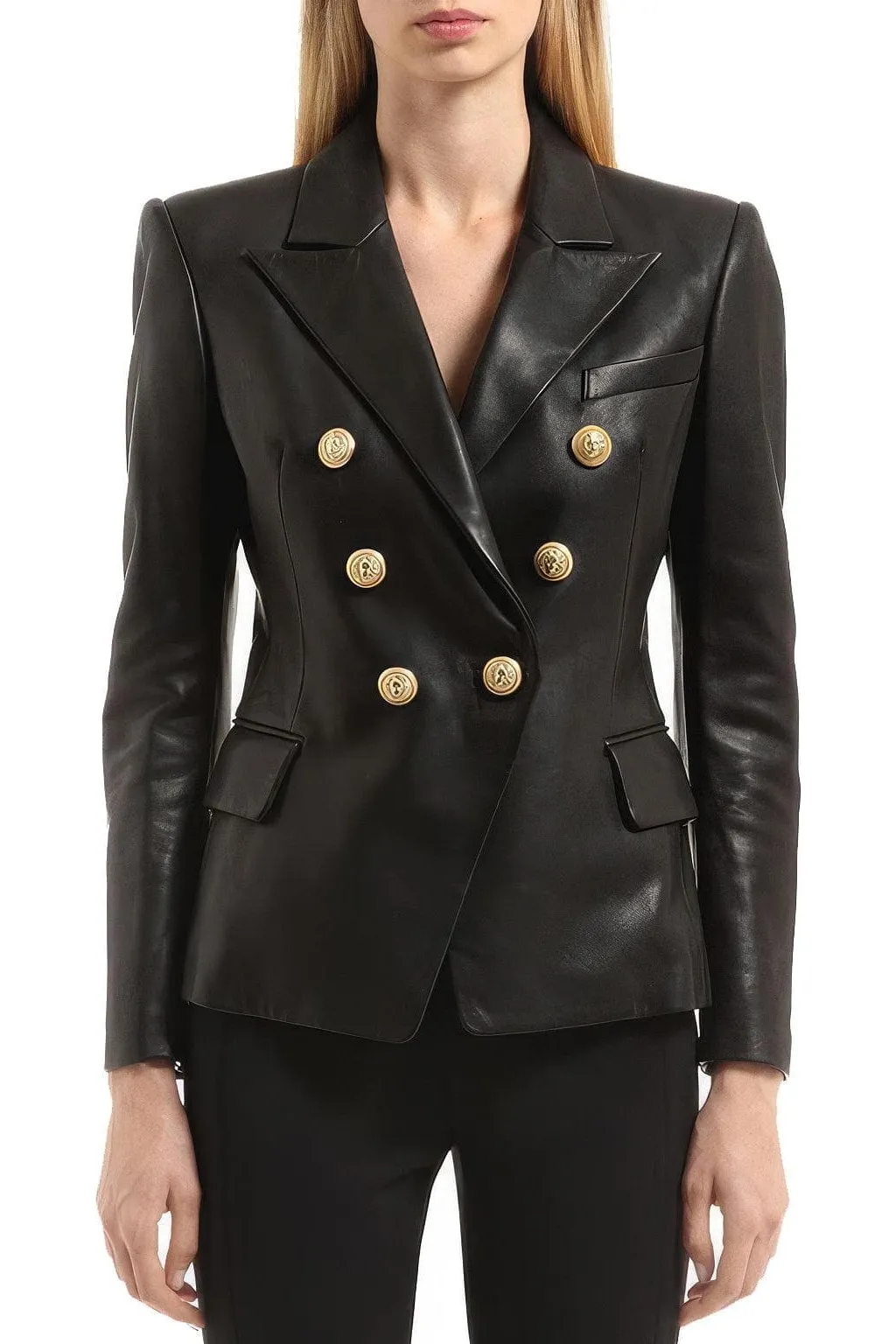 Black Real Sheepskin Leather Blazer | Made to Order