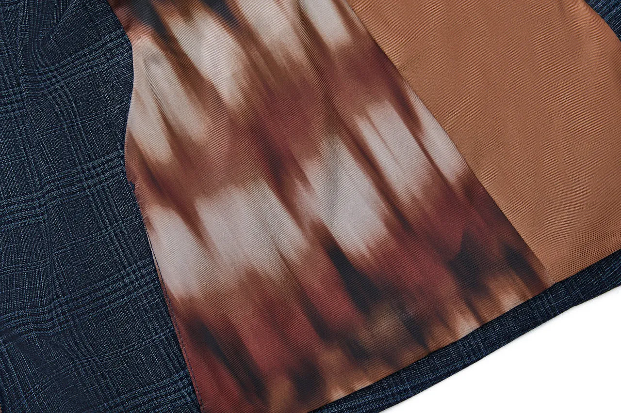 Blended Stretch Glen Check Suit in Slim Fit